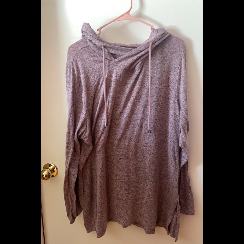 Cowl neck sweater with hood